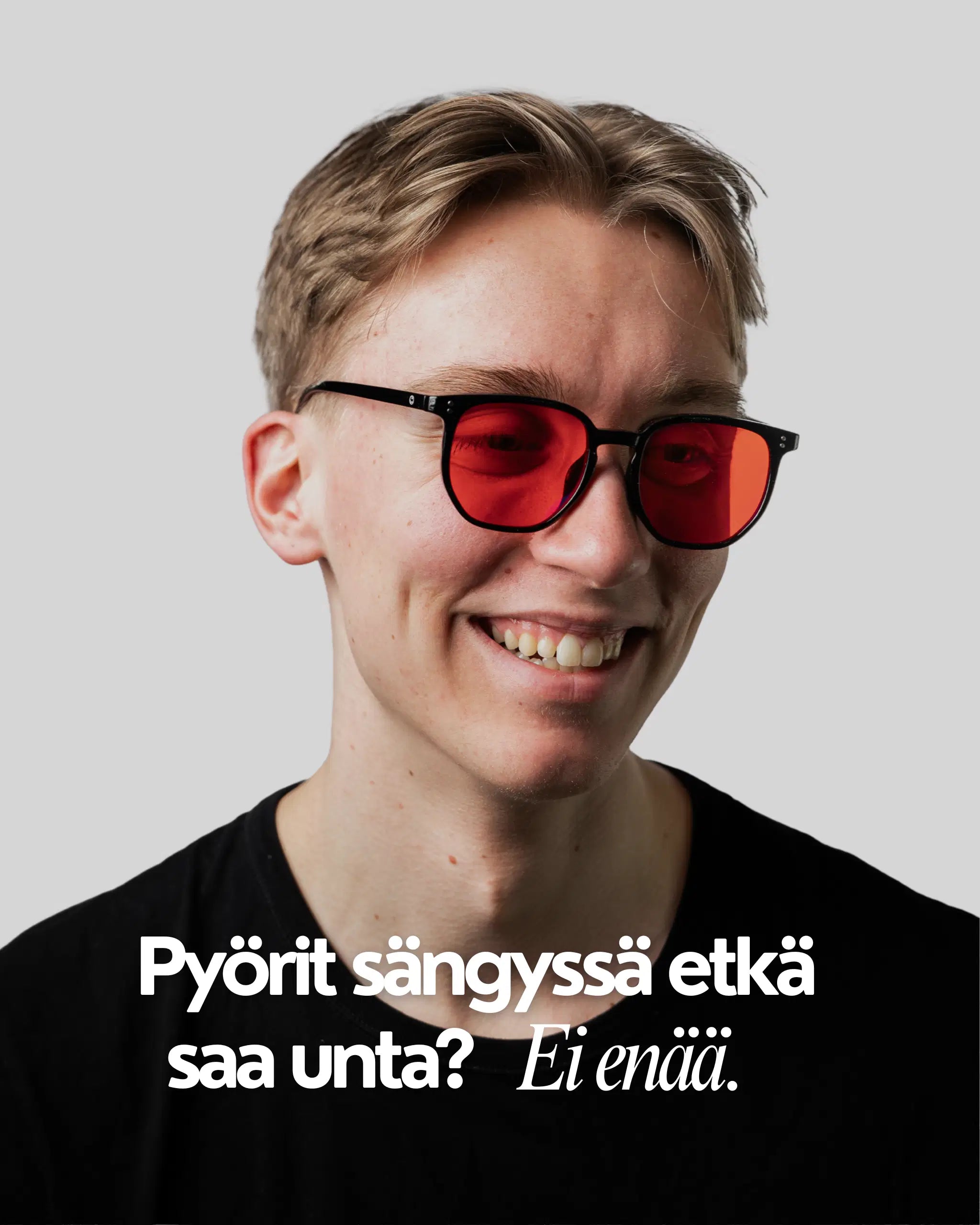 Nordic Black+ punaiset yölasit apu uneen